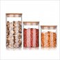 4pc Glass Food Storage Jar Cans Container Canister with Airtight Seal Bamboo Lid