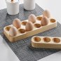 Wooden Double Row Egg Holder-Refrigerator Storage Container,Egg Tray Box Rack