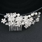 Handmade Pearl Crystal Bridal Hair Accessories,Hair Comb with Bead Rhinestone