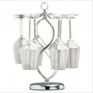 6 Hooks Red Wine Glass Cup Rack Stand,Upside Down Wine Stemware Glass Holder