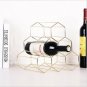 6 Bottle Metal Red Wine Rack,Countertop Free-stand Honeycomb Wine Storage Holder