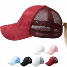 Womens Messy High Bun Ponytail Camouflage Baseball Cap Adjustable Trucker Hat