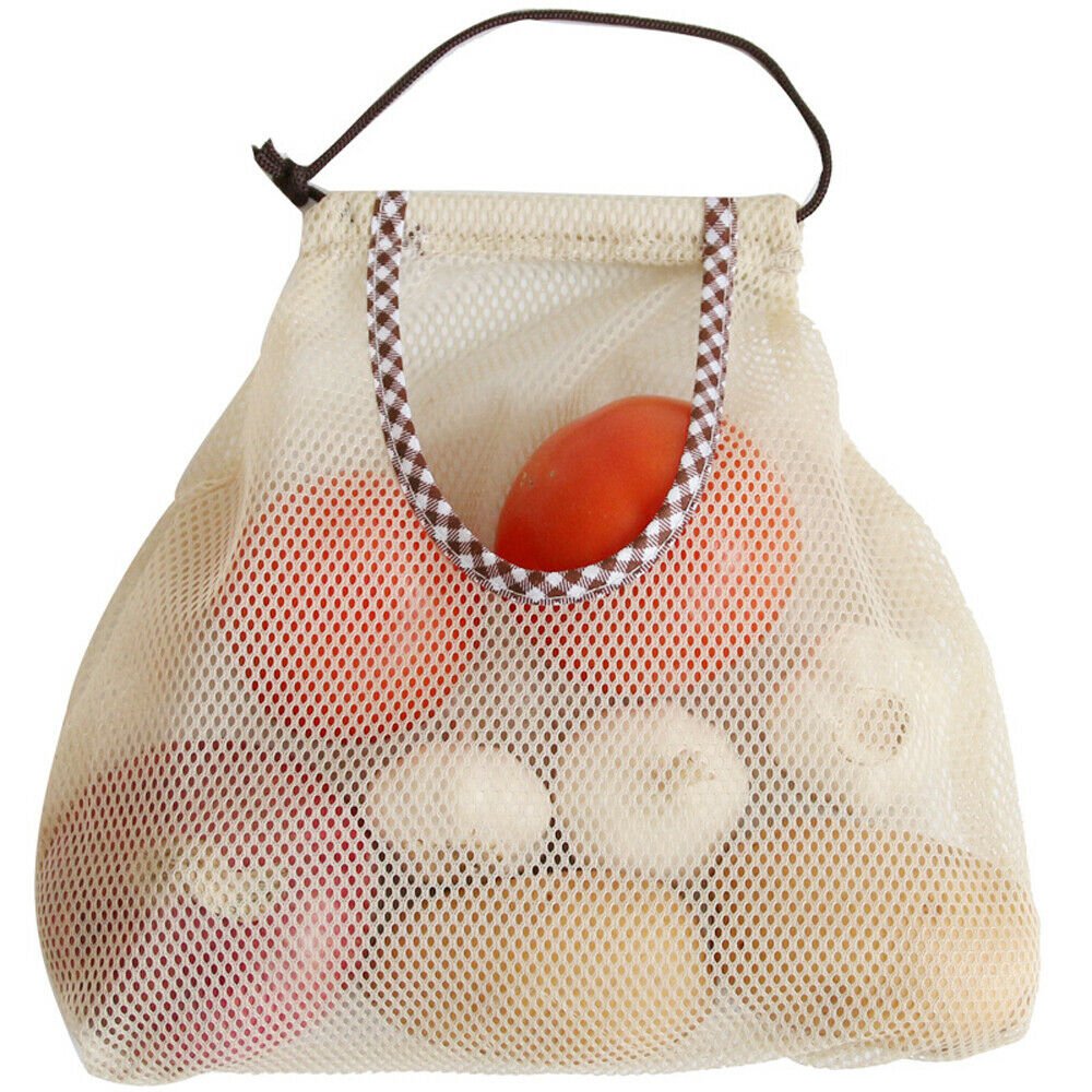 3pc Wall Hanging Reusable Storage Mesh Bag Vegetable Net Tote Bag for Garlics