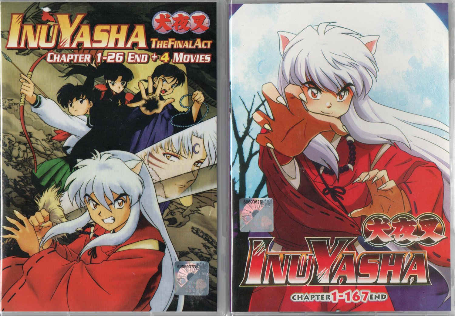Anime DVD Inuyasha Complete Vol.1-167 End + Final Act Vol.1-26 + 4 Movie Eng Dub