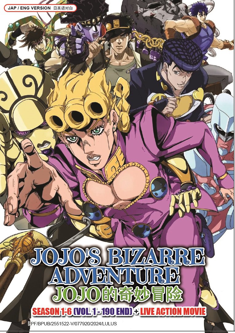DVD JoJo's Bizarre Adventure TV Series Season 1-6 Vol.1-190End+Live Action Movie