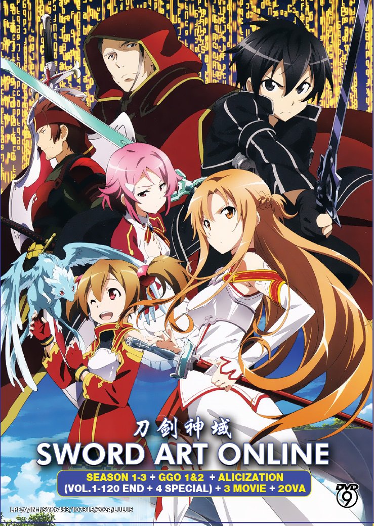 DVD Sword Art Online TV Series Season 1-3+GGO1&2+Alicization+4SP+3Movie +2OVA