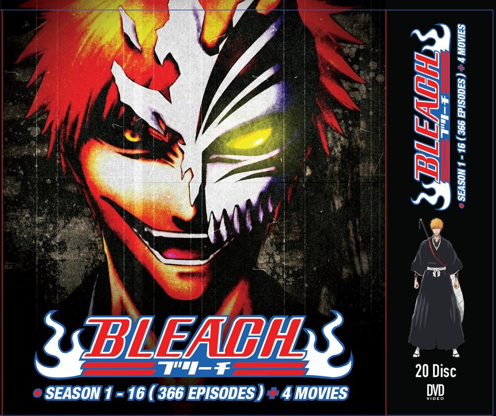 Anime DVD Bleach Complete TV Series Season 1-16 Vol.1-366End+4Movies