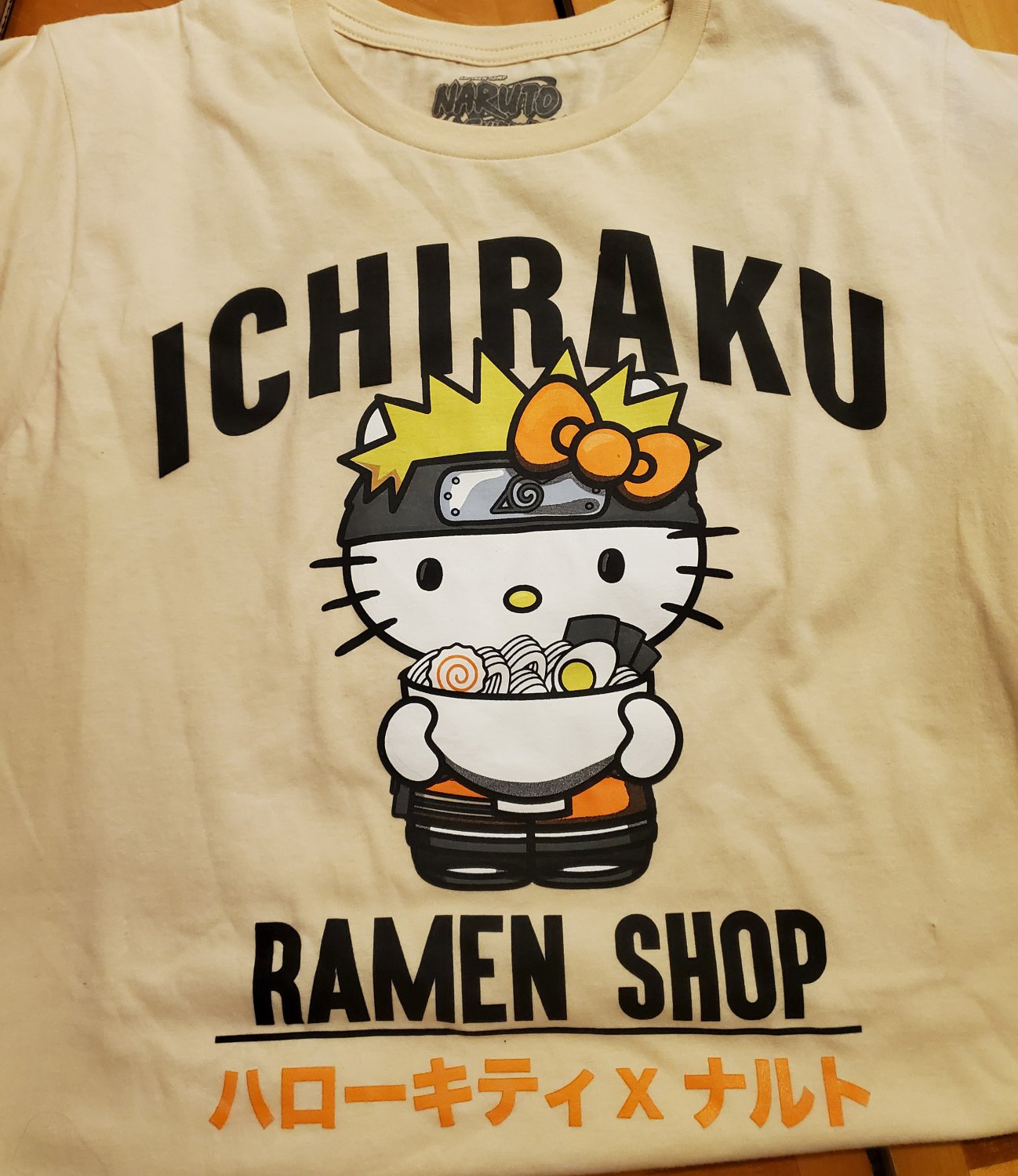 Hello Kitty Naruto Shippuden T Shirt Ichiraku Rare Sz M Japanese ramen shop