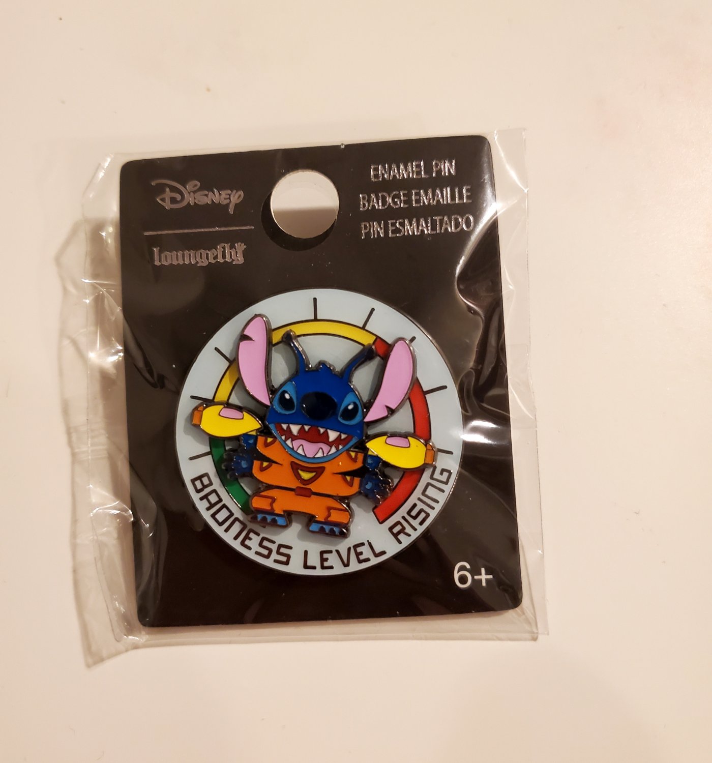Disney stitch enamel pin spinning badness level rising lilo