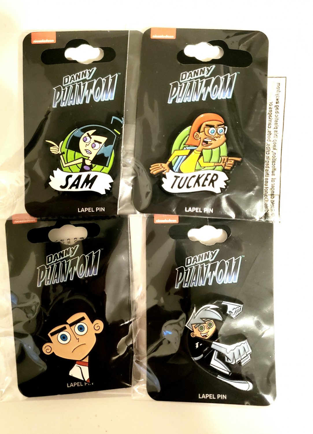 Rare Danny phantom enamel pin set of 4 tucker Sam Fenton Nickelodeon