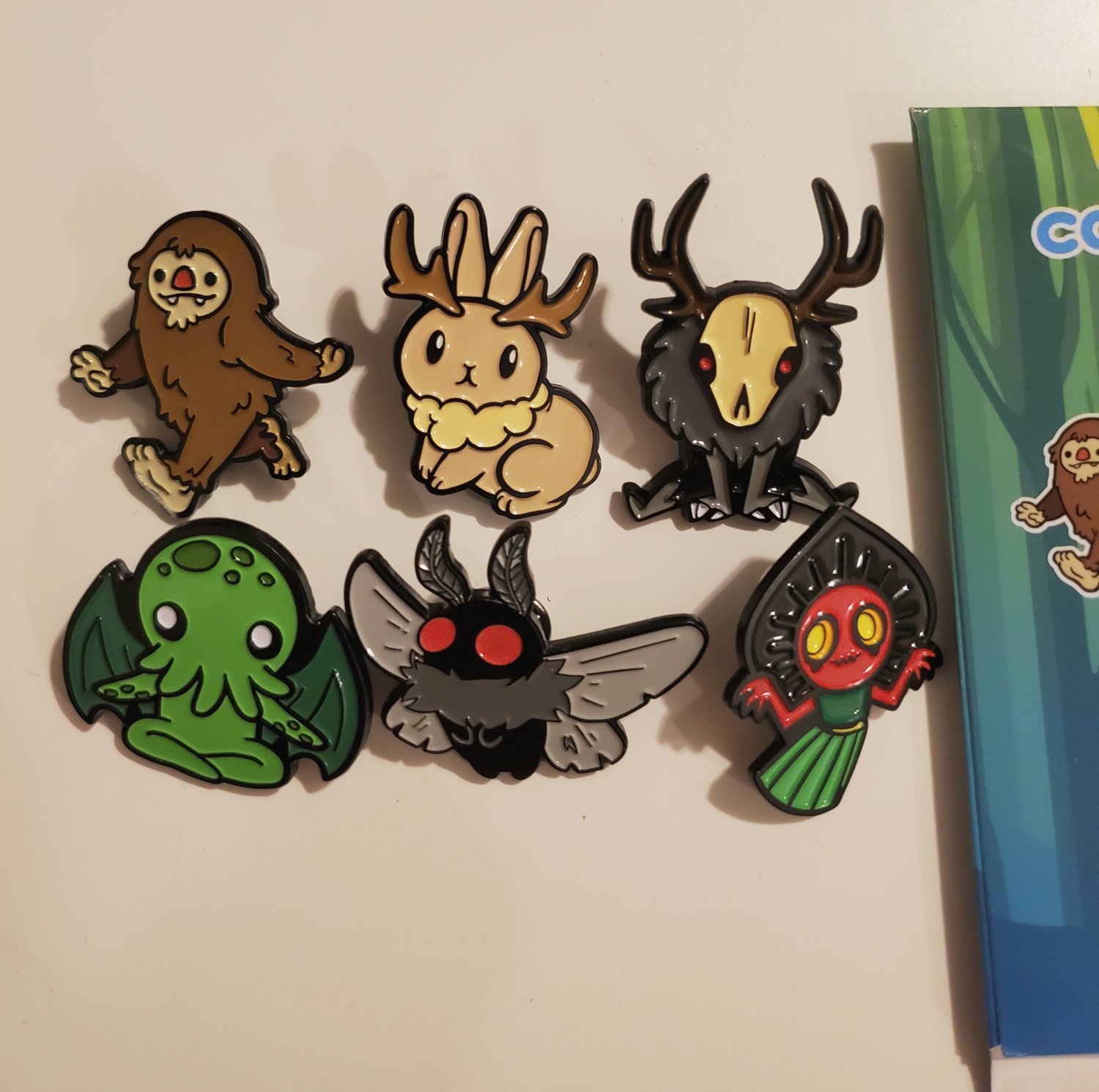 Cute cryptids pin full set of 6 series 6 mothman Bigfoot jackalope