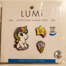 Lumi Unicorn pin set star ice cream cone glow in The dark lapels enamel pins