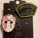 Friday the 13th enamel pin set of 2 Jason Voorhees and Camp Crystal lake Counselor horror lapel