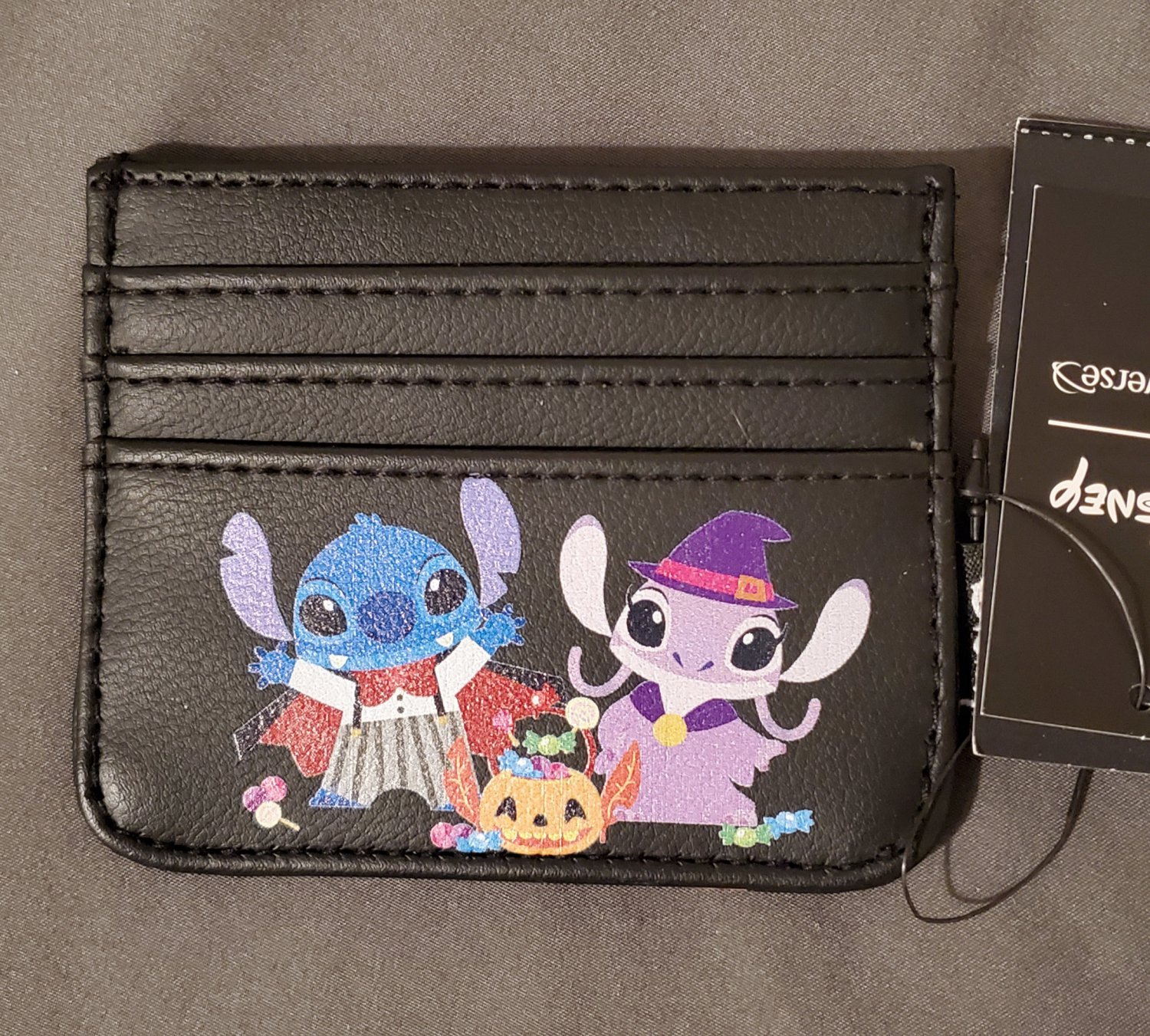 Disney Stitch wallet mini Cardholder halloween with Angel and candy nwt