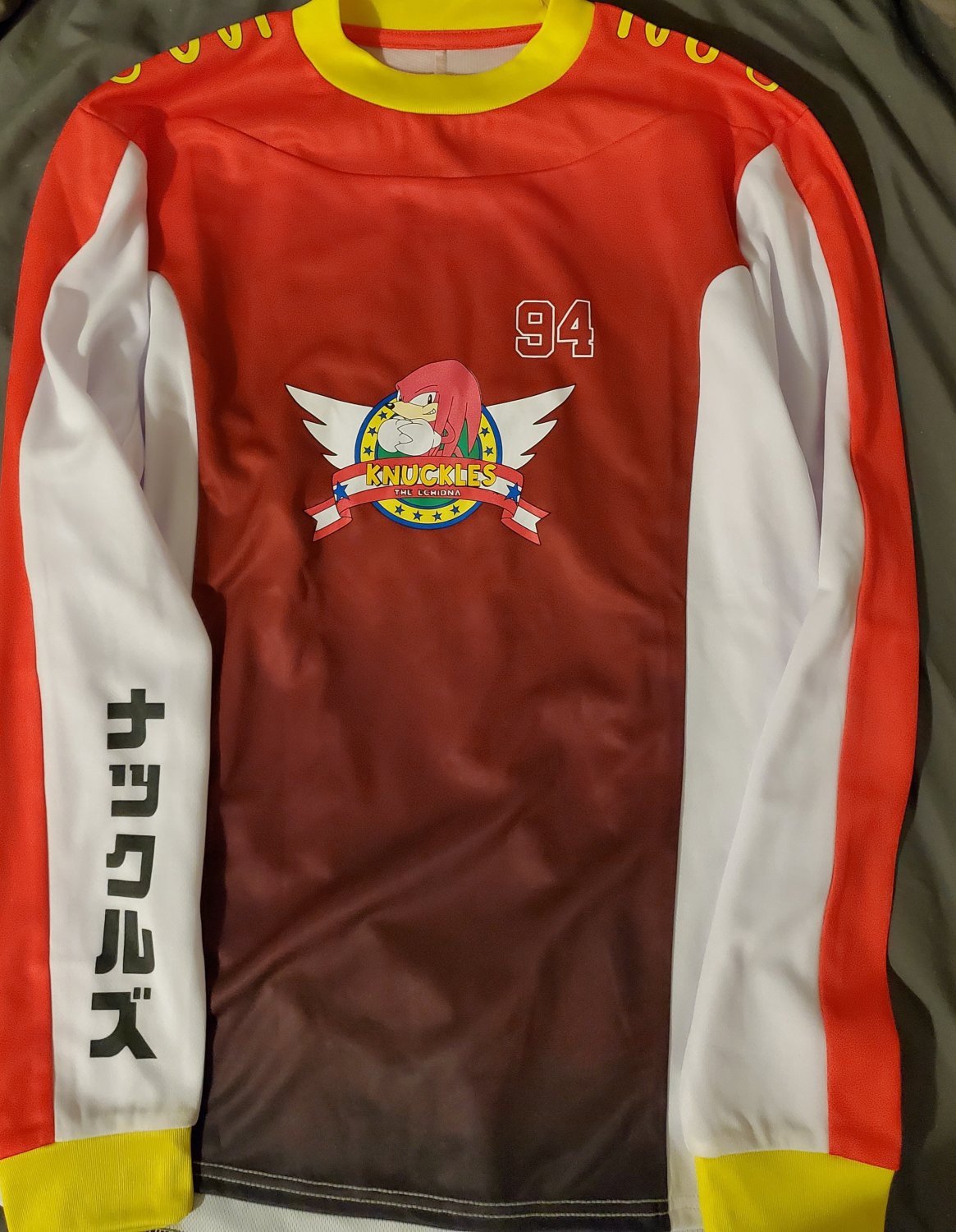Rare sonic the hedgehog knuckles jersey shirt 94 sz m