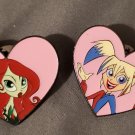 Loungefly super girls pin set poison ivy harley quinn hearts pins dc comics