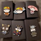 Sanrio Hello Kitty x Naruto shippuden pins full set of 6