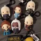 Game of thrones bag clips set of 7 w/ Chase exclusive house of dragons mini figures 3d figural