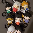 Inuyasha bag clips x 8 series 1 anime keychains 3d figural mini figures