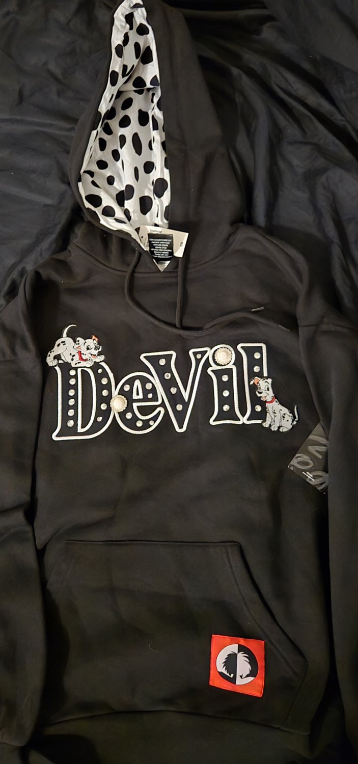 D23 disney 101 dalmations hoodie devil exclusive sz s black