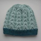GOTS organic green cotton kids beanie cable pattern