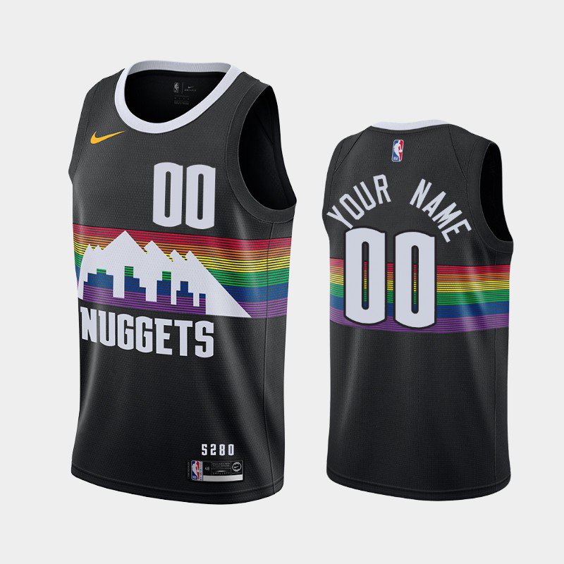Denver Nuggets #00 Custom Black City Jersey