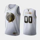 Mens Boston Celtics #00 Custom White Golden Jersey