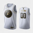 Mens Indiana Pacers #00 Custom White Golden Jersey