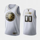 Mens Los Angeles Clippers #00 Custom White Golden Jersey