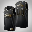 Mens Los Angeles Lakers #00 Custom Black Golden Jersey