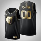 Mens Memphis Grizzlies #00 Custom Black Golden Jersey