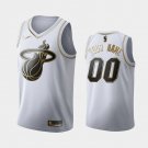 Mens Miami Heat #00 Custom White Golden Jersey
