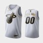 Mens Miami Heat #00 Custom White Golden Jersey