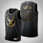 Mens Milwaukee Bucks #00 Custom Black Golden Jersey