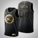 Mens Philadelphia 76ers #00 Custom Black Golden Jersey