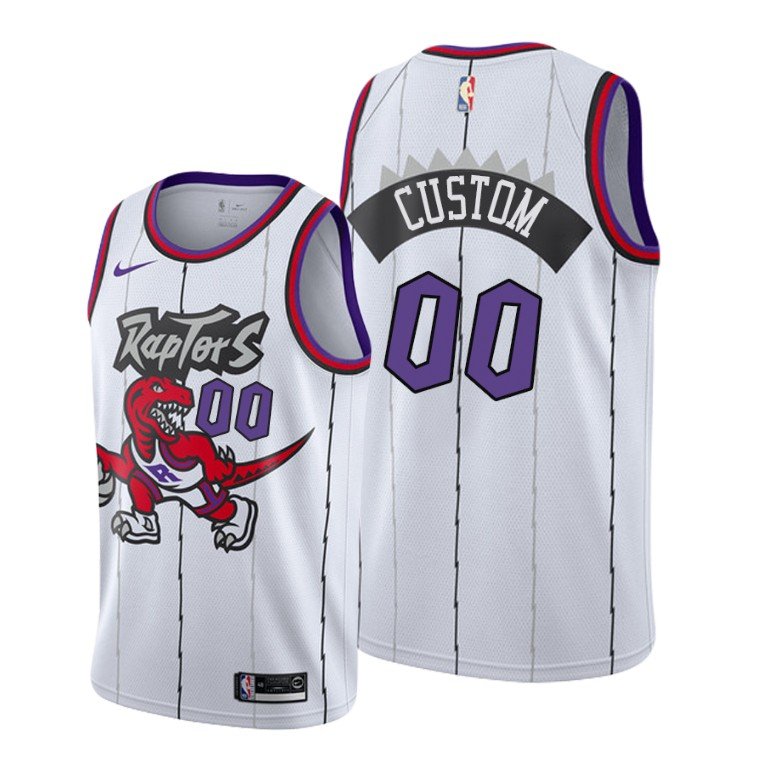 Toronto Raptors #00 Custom White Jersey