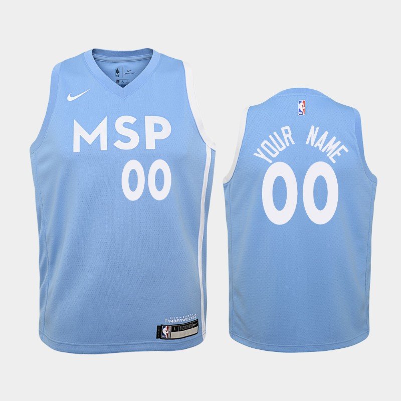 Women Minnesota Timberwolves #00 Custom Blue City Jersey