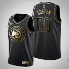 Youth Atlanta Hawks #00 Custom Black Golden Jersey