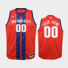Youth Detroit Pistons City #00 Custom Jersey Red