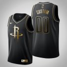 Youth Houston Rockets #00 Custom Black Golden Jersey