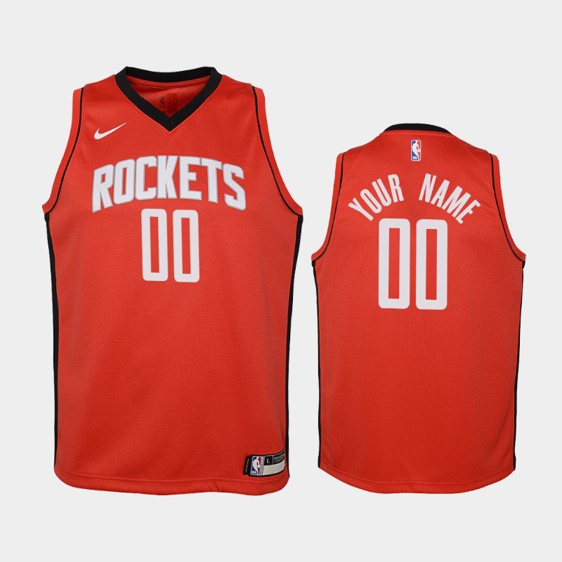 Youth Houston Rockets #00 Custom Red Jersey