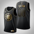 Youth Los Angeles Clippers #00 Custom Black Golden Jersey