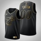 Youth Miami Heat #00 Custom Black Golden Jersey