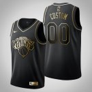 Youth New York Knicks #00 Custom Black Golden Jersey