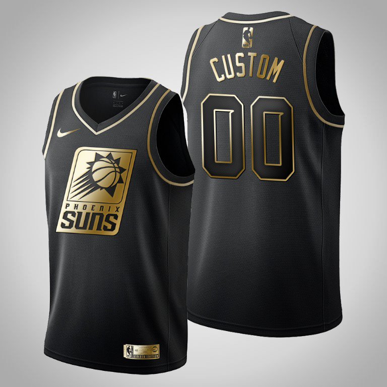 Youth Phoenix Suns #00 Custom Black Golden Jersey