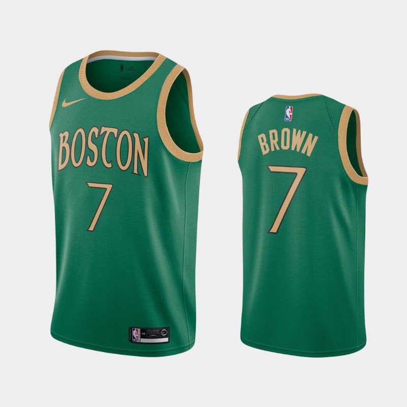 Boston Celtics #7 Jaylen Brown City Jersey Green