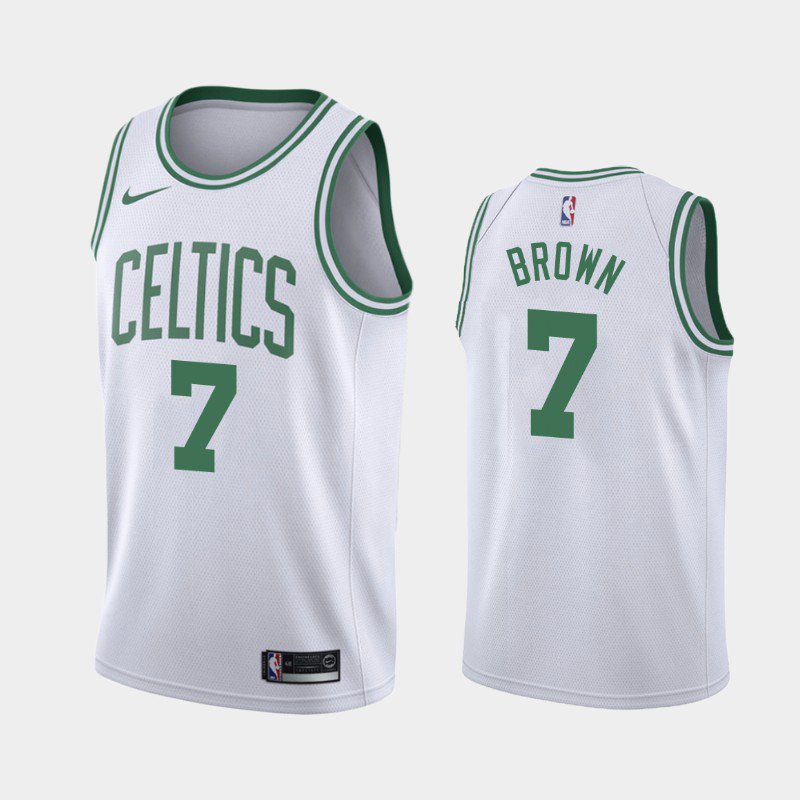 Boston Celtics #7 Jaylen Brown Jersey White