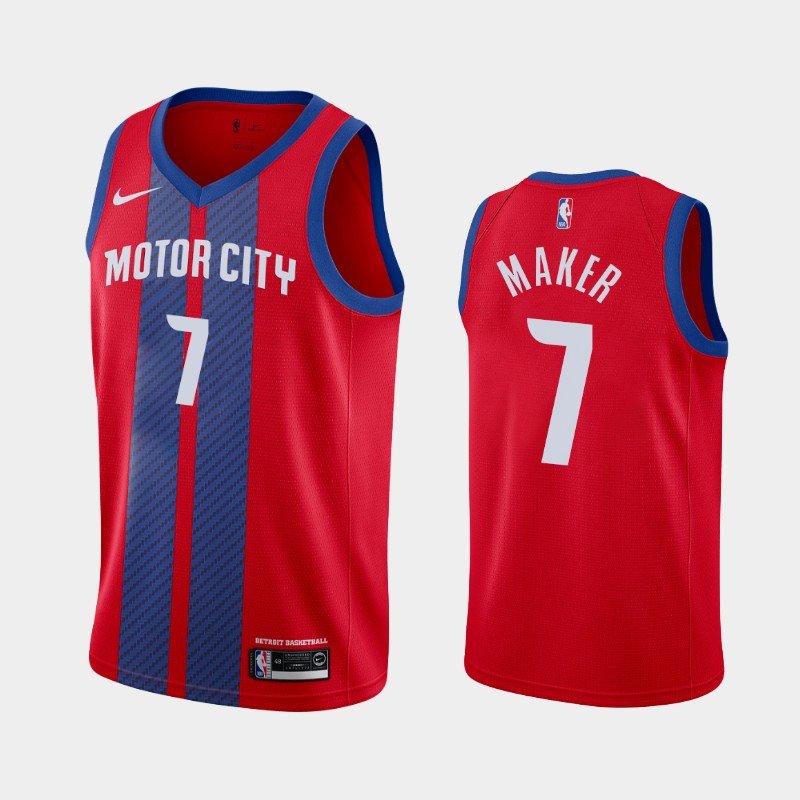 Men's Detroit Pistons #7 Thon Maker City Jersey