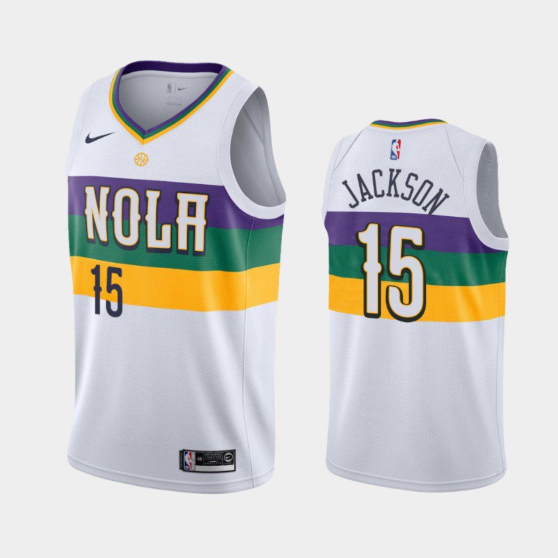 Mens New Orleans Pelicans #15 Frank Jackson City Jersey