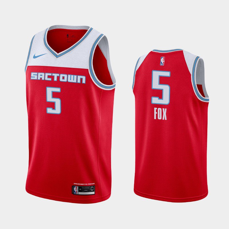 Men's Sacramento Kings #5 De'Aaron Fox City Jersey